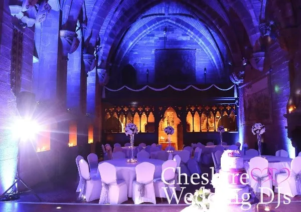 Blue Uplights At Peckforton Castle